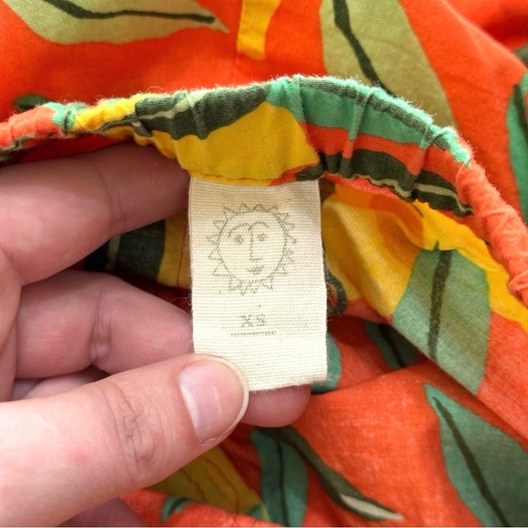 Printfresh Anthropologie Lemon Zest Lounge Pants XS Cropped Pajama Cozy Orange - Picture 3 of 3